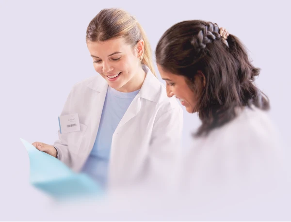 Clinical team analyzing microbiome data to inform formulation and product development decisions